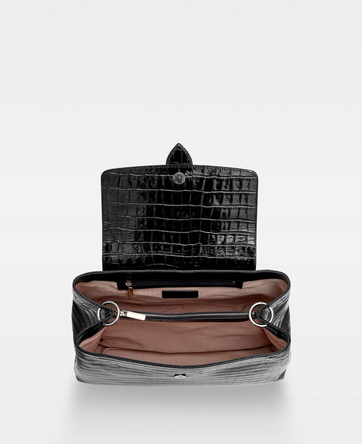 CATHRINE working shoulder bag - Black Croco