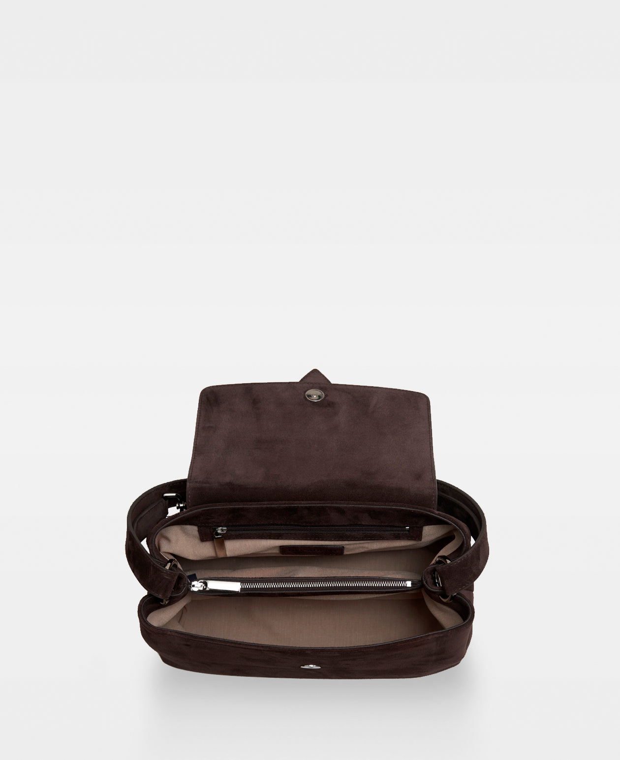 CATHY shoulder bag - Suede Dark Brown