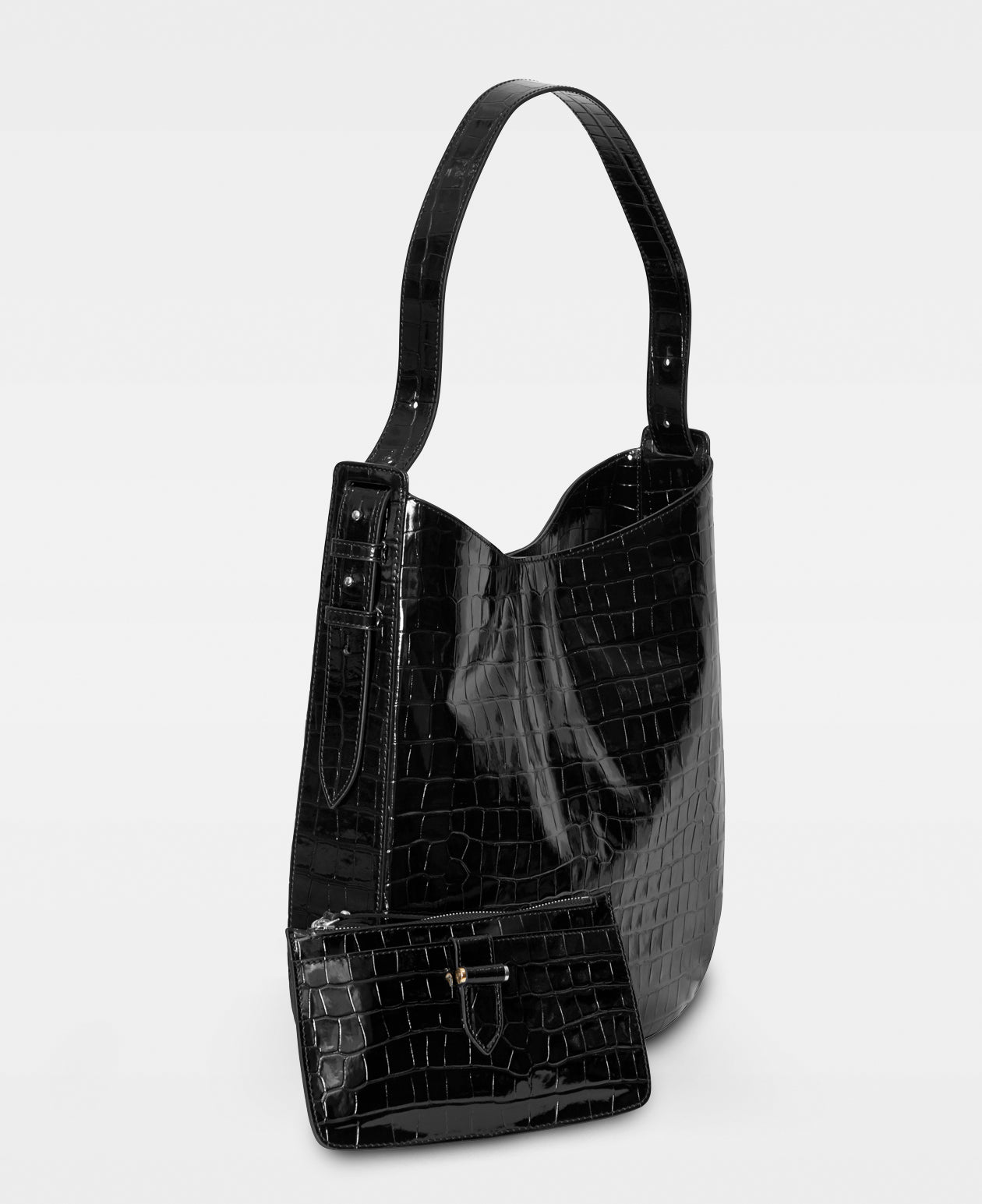 DECADENT COPENHAGEN FARRAH hobo bag Crossbody Bags Croco Black