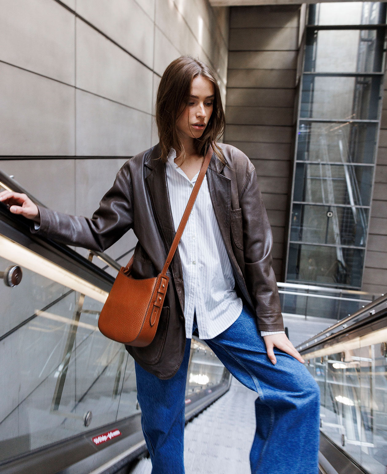 DECADENT COPENHAGEN POPPY small hobo bag Crossbody Bags Cognac