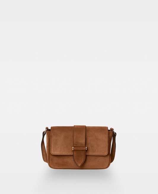 APRIL small crossbody bag - Suede Cognac