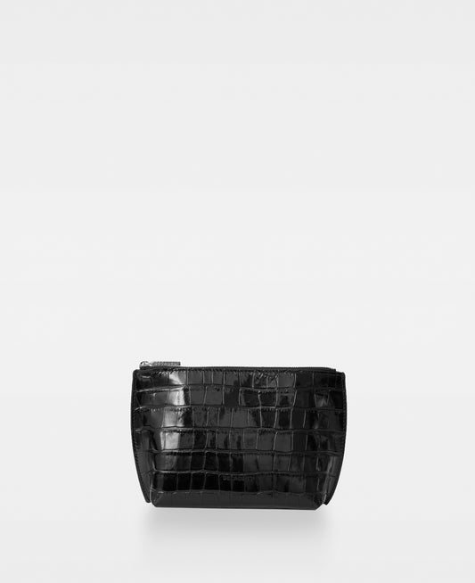 TALLI small makeup bag - Croco Black