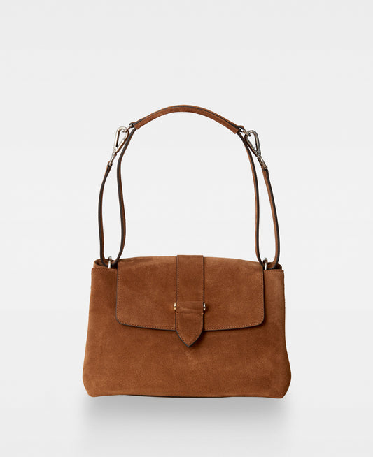 CATHY shoulder bag - Suede Cognac