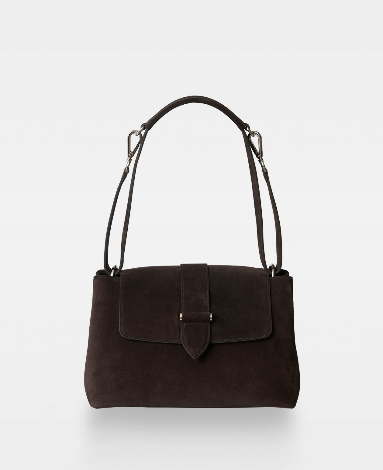 CATHY shoulder bag - Suede Dark Brown