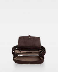 CATHY shoulder bag - Suede Dark Brown