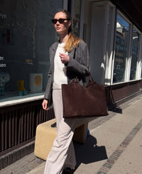 ELOUISE big tote - Suede Dark Brown