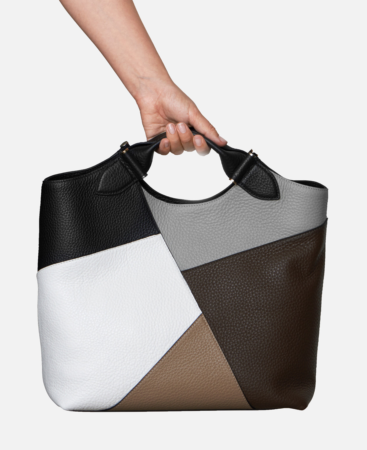 DECADENT COPENHAGEN STELLA patchwork big tote Tote Bags Black