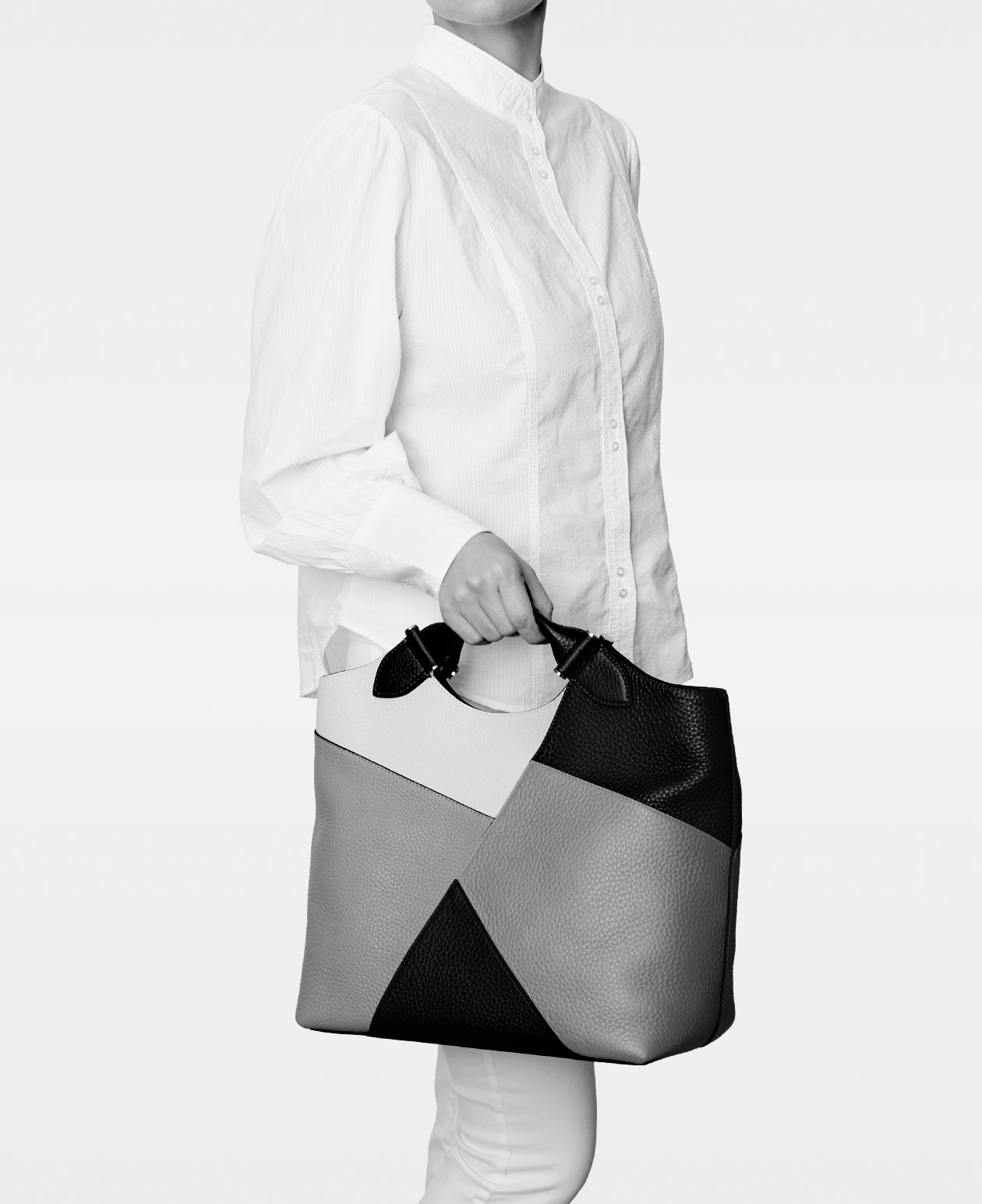 DECADENT COPENHAGEN STELLA patchwork big tote Tote Bags Black
