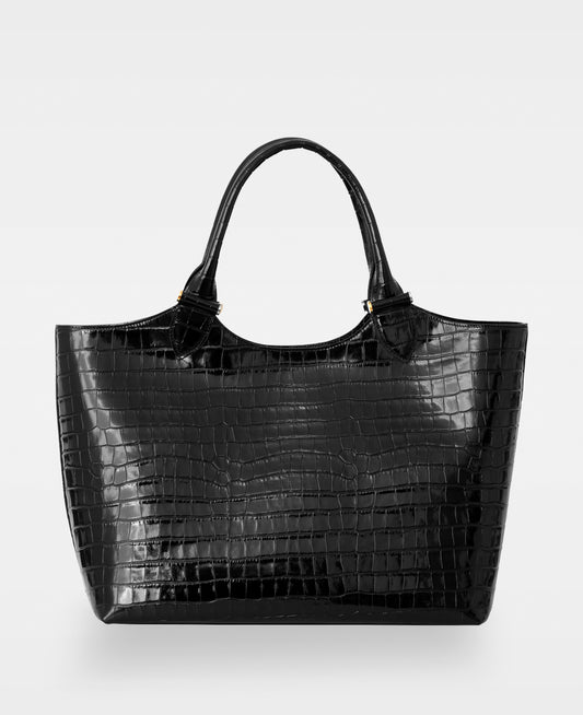 ELOUISE big tote - Croco Black