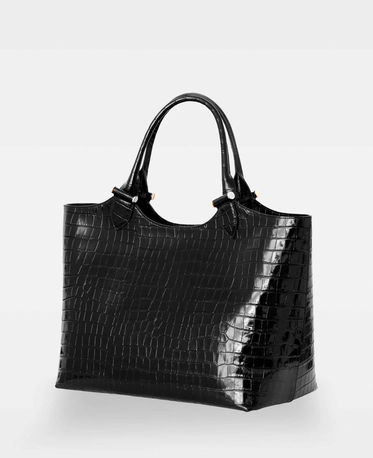 ELOUISE big tote - Croco Black