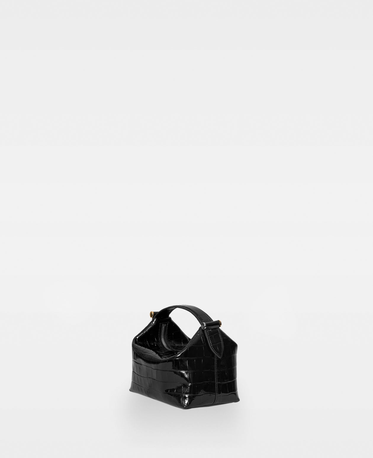 DECADENT COPENHAGEN CALLY box bag Top Handle Bags Croco Black
