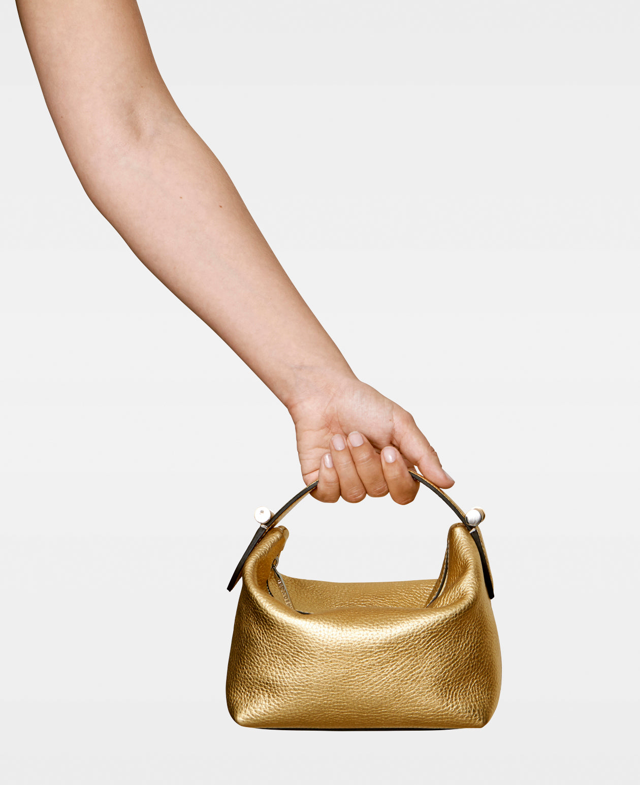 DECADENT COPENHAGEN CALLY box bag Top Handle Bags Gold Metallic