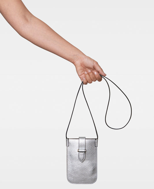 DECADENT COPENHAGEN FIONA mobile crossbody bag Crossbody Bags Silver Metallic