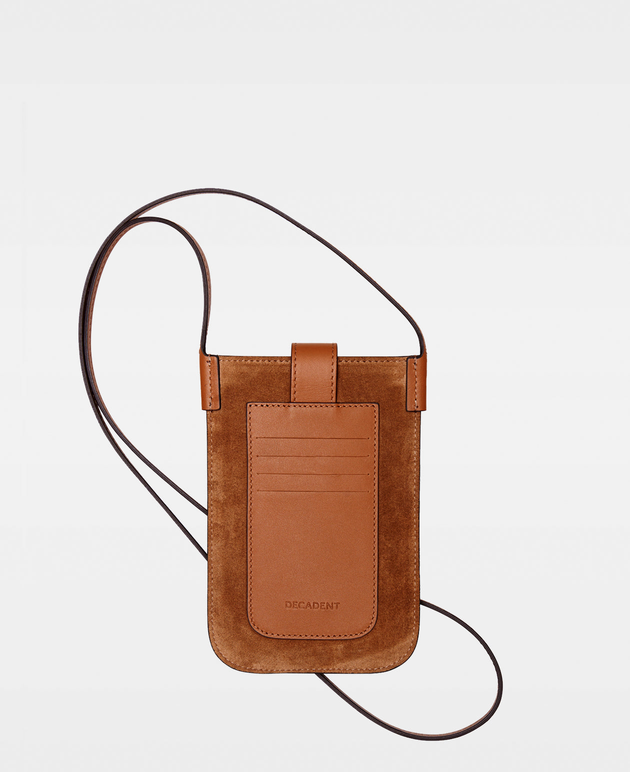 DECADENT COPENHAGEN FIONA mobile crossbody bag Crossbody Bags Suede Cognac