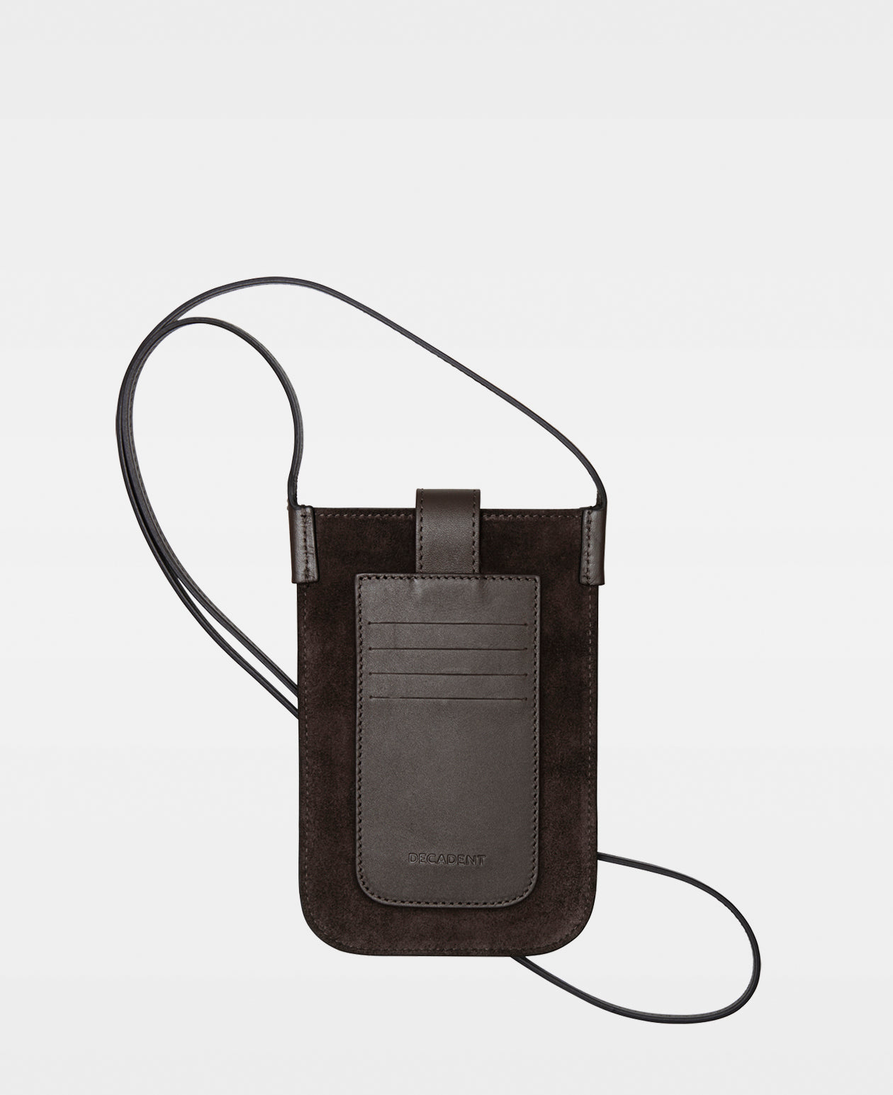 DECADENT COPENHAGEN FIONA mobile crossbody bag Crossbody Bags Suede Dark Brown