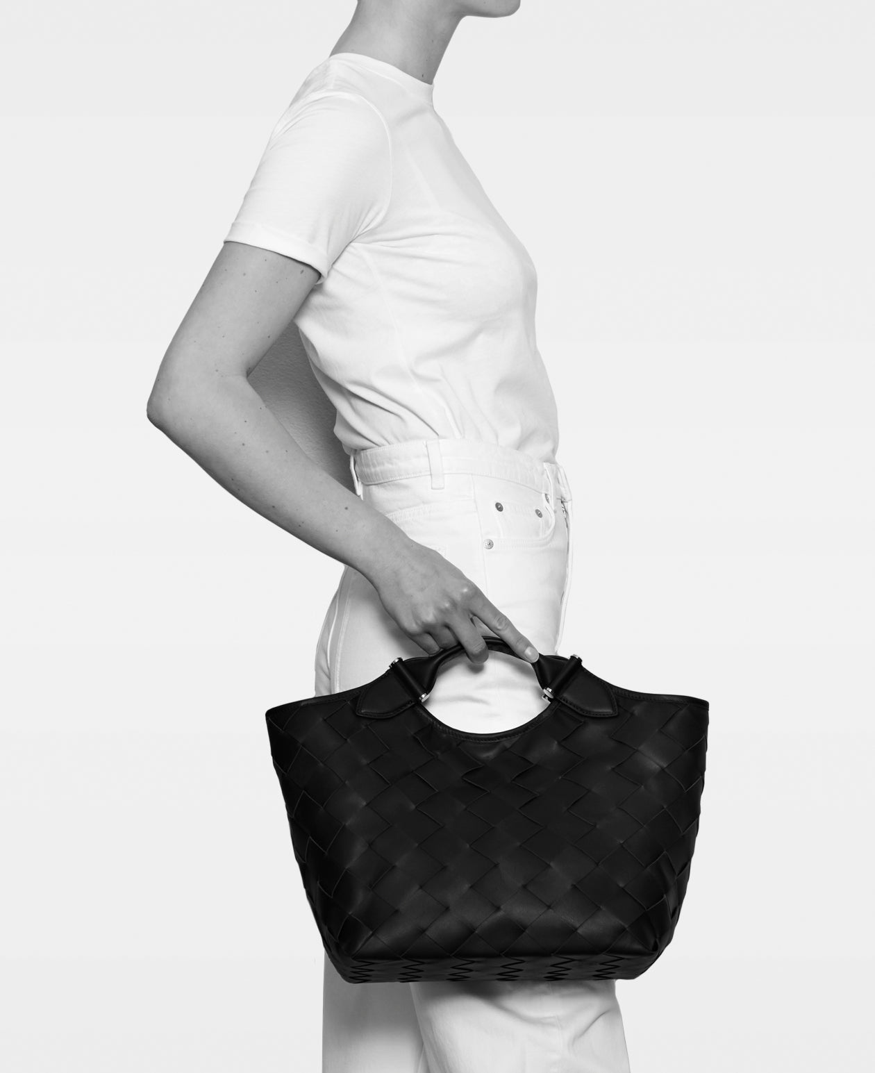 DECADENT COPENHAGEN JESSICA woven tote Tote Bags Black