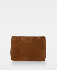 DECADENT COPENHAGEN TAMRA big makeup bag Makeup Bags Suede Cognac
